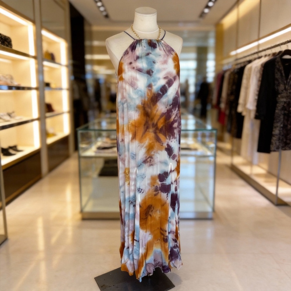 Young Fabulous & Broke Tie-Dye Maxi Dress in Purple and Orange